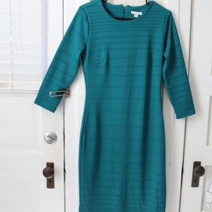 New York and Company teal bodycon bandage dress